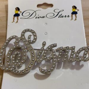 Sigma Gamma Rho Sorority, Inc. Silver Mental-Based Pearl-Studded Brooch